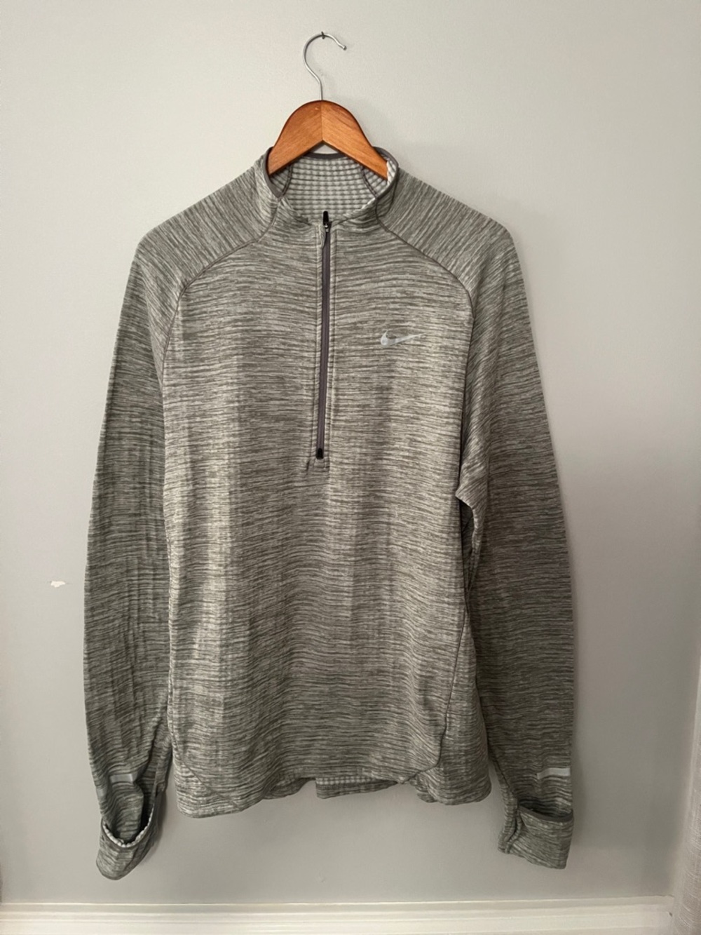 Nike Run Heather Gray Half-Zip Pullover
